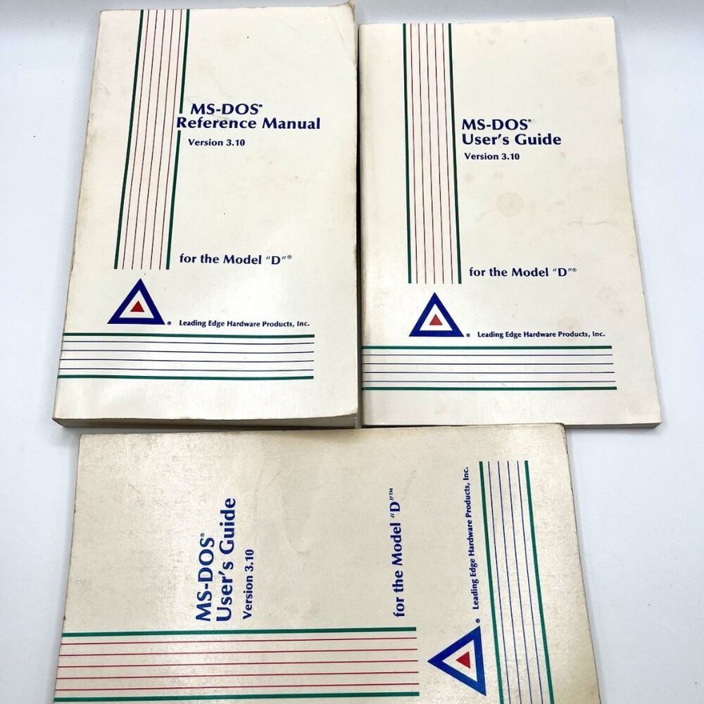 Vintage 80s MS-DOS 3.10 Manuals Set Of 3 Reference & User’s Guides Model D PC